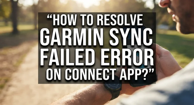 How To Resolve Garmin Sync Failed Error On Connect App?